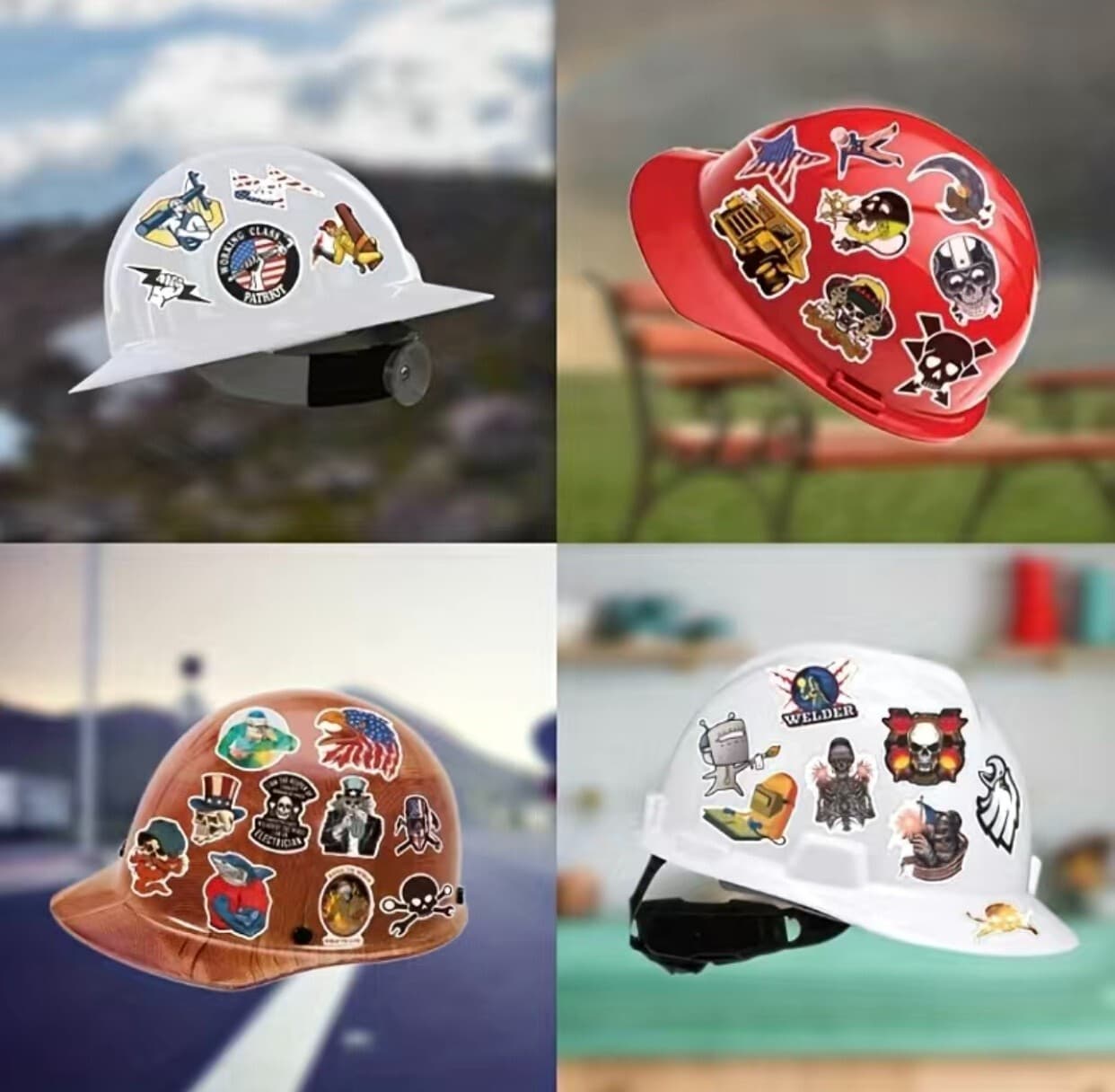 150pcs Funny Hard Hat Stickers For Tool Box Helmet Vinyl Decals for Men Lot Bomb 3