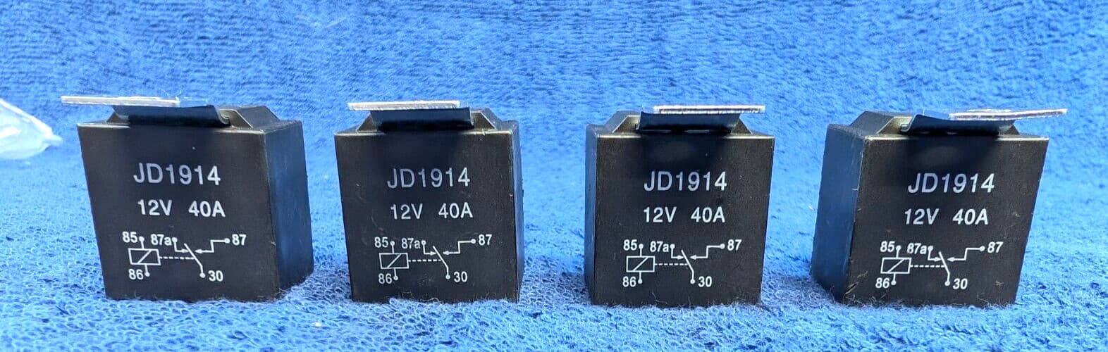 4 PCS Car 12V 40A 5 Pin Relay, JD1914 Waterproof Housing and Alloy Contact Relay