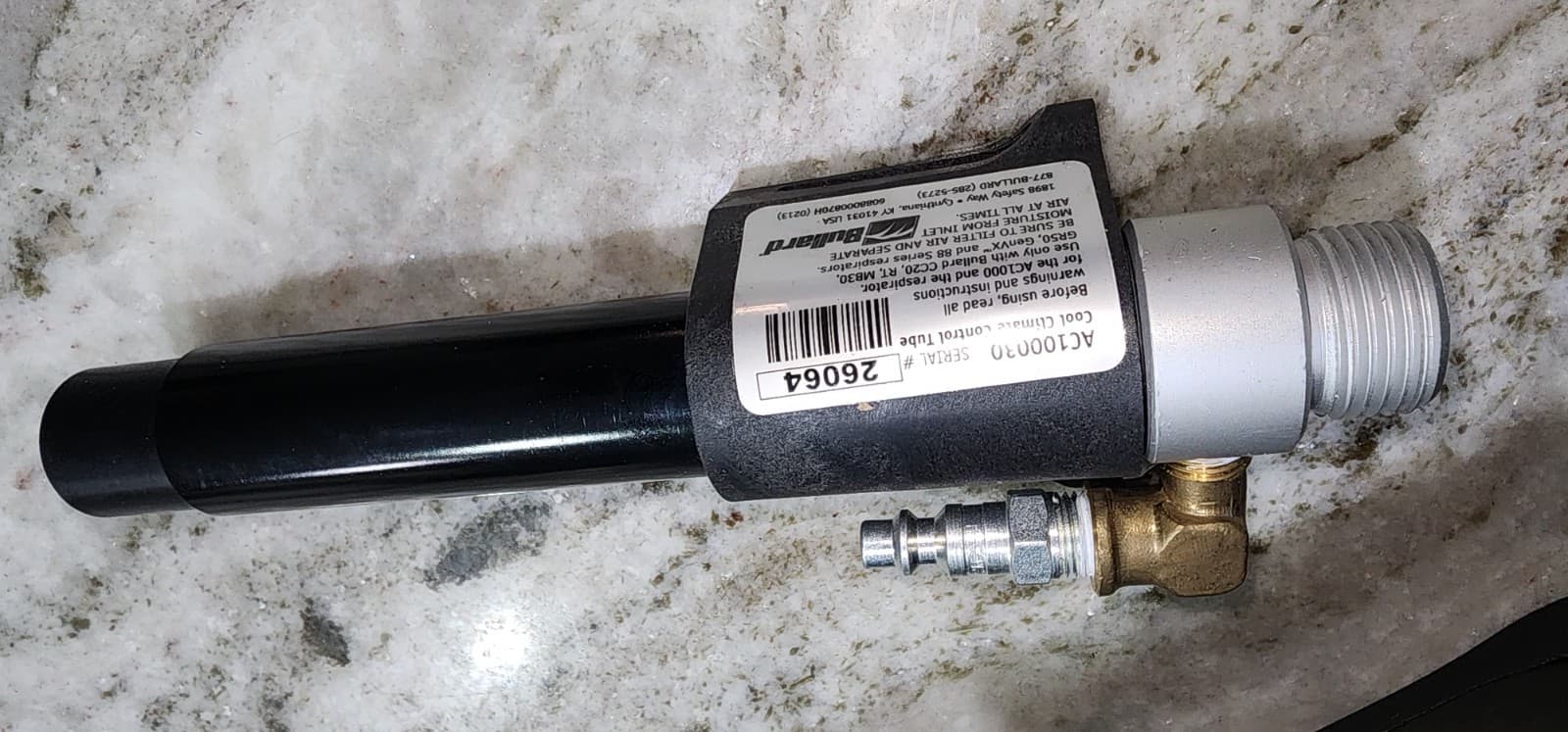 Abrasi-Blast Respirator Shoulder Length Hood MSA Vortec Cooling Tube- 2283 5