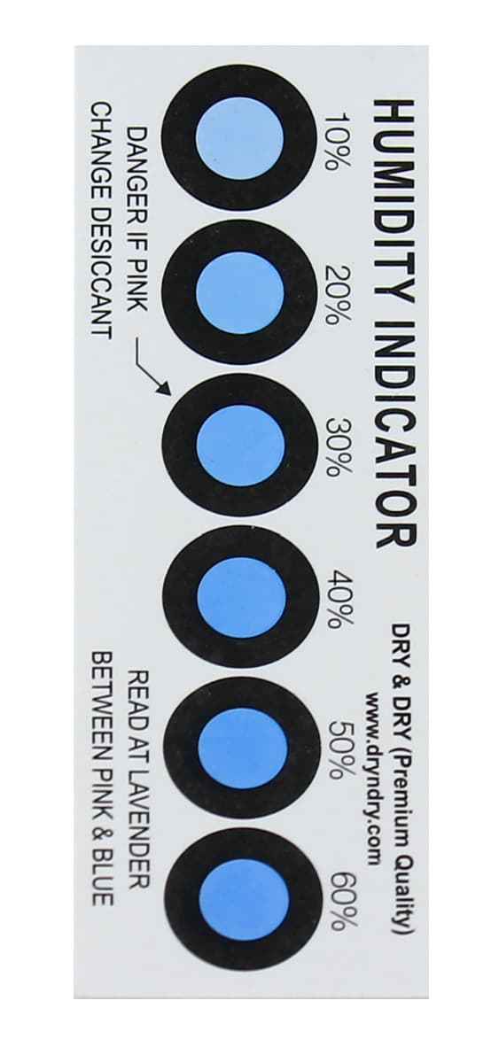 Dry & Dry Premium Humidity Indicator Cards 20 Pack - 10-60% 6 Spot(20 Cards) 3