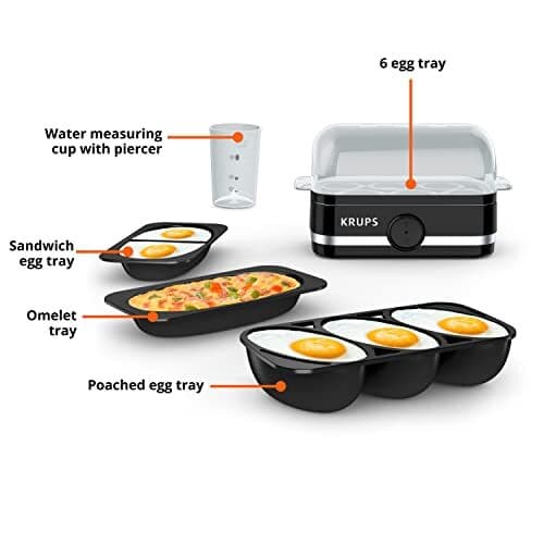 KRUPS: Simply Electric Plastic and Stainless Steel Egg Cooker  Assorted Sizes  3