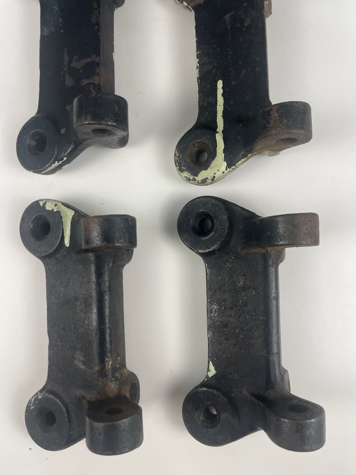 Antique Workbench Lab Table Kitchen Island Swing Stool Seat SET 4 BRACKETS IRON 3