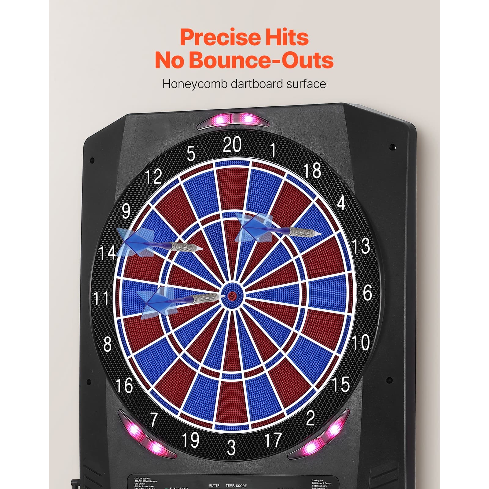 Uimoso Electronic Dartboard with 13.5" Target, 45 Games & 474 Play Options 3