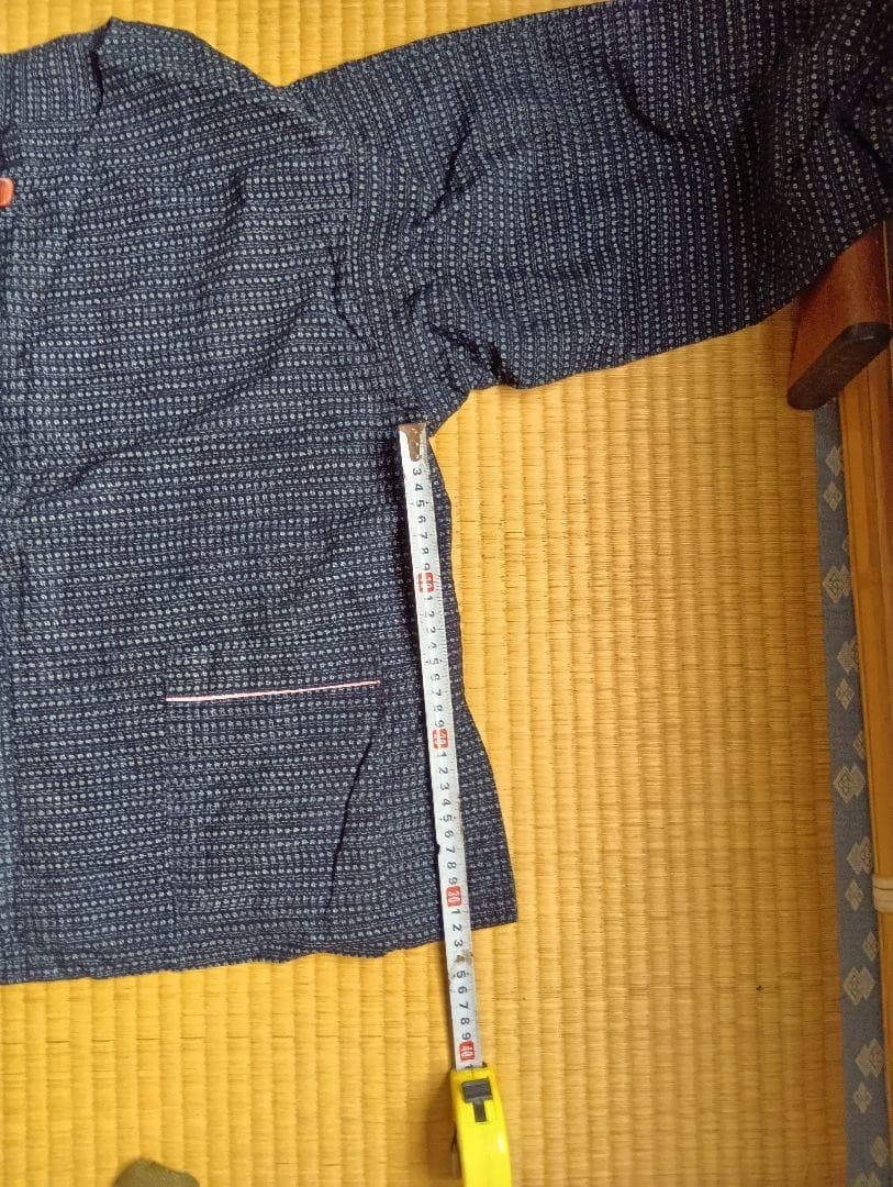 Vintage Japanese Kimono Cotton Navy White Dot Traditional Style Used 3
