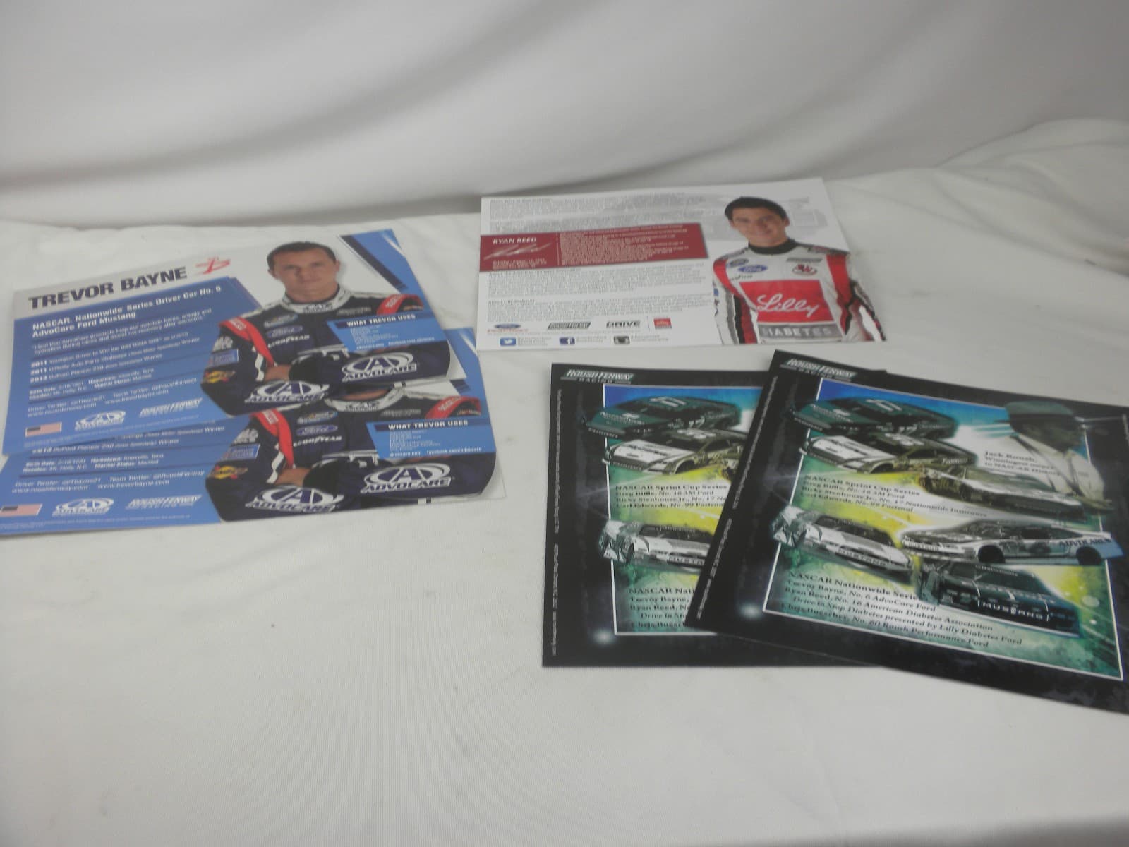 NASCAR  Roush Fenway Ryan Reed Trevor Bayne Chis Buescher Signed 8.5" x 11" 5