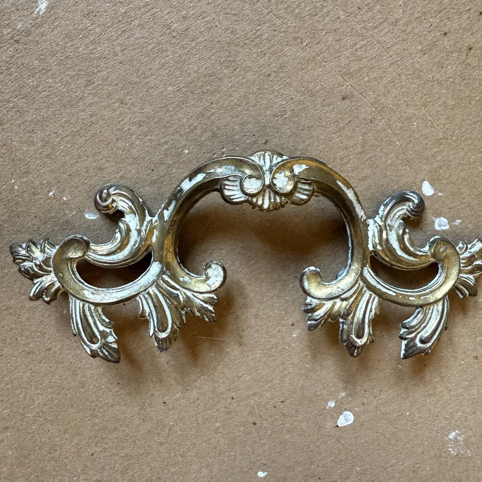 Vintage Drawer Pull French Provincial 3-1/2" Centers 6-1/8" Wide Keeler K8949 2