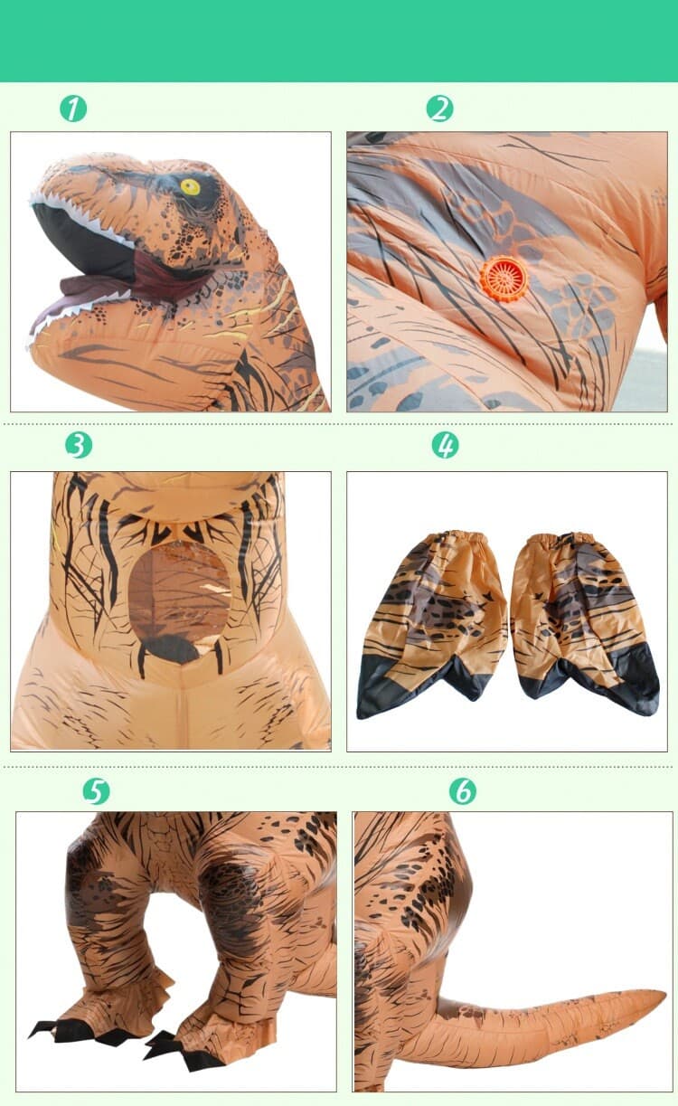 T-REX Dinosaur Inflatable Costume Adult Suit Outfit For Halloween Cosplay Party 4