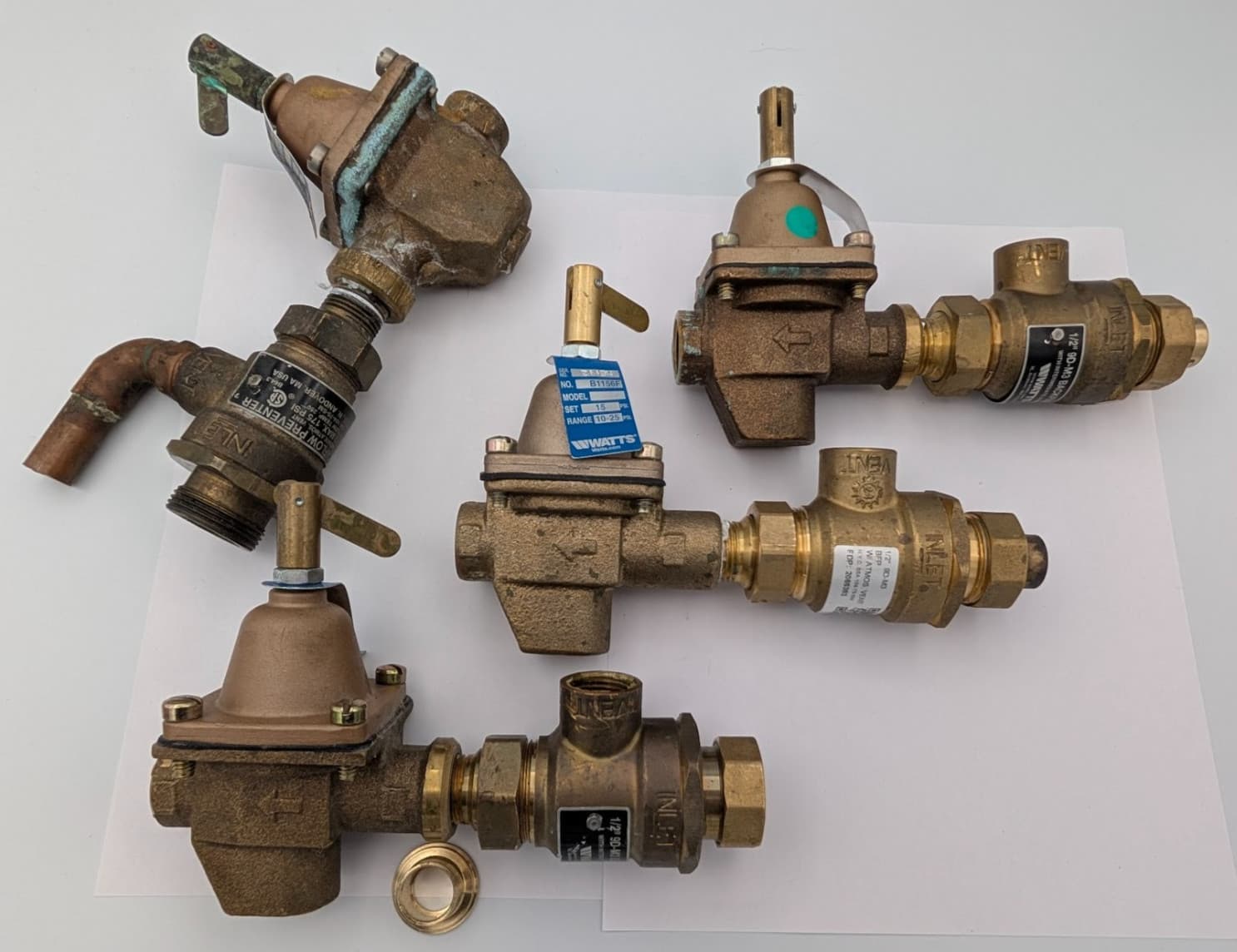 4X DEFECTIVE FOR PARTS! WATTS 1/2" B911S-M3 COMBO FILL VALVE BACKFLOW PREVENTER
