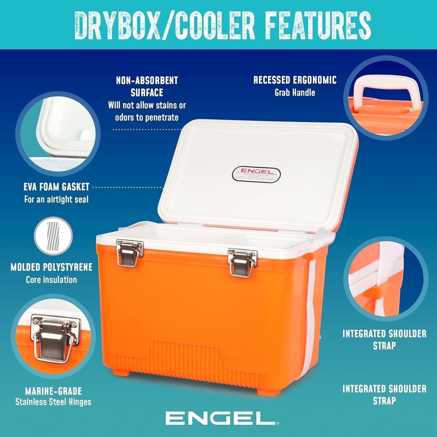 Engel 19qt Leak-Proof, Air Tight, Hard Sided Cooler / Lunchbox Grassland 4