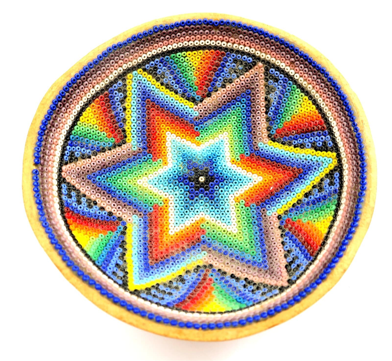 Peruvian Ornate Beaded Gourd Folk Art from Peru BOWL and Dog NODDER  2