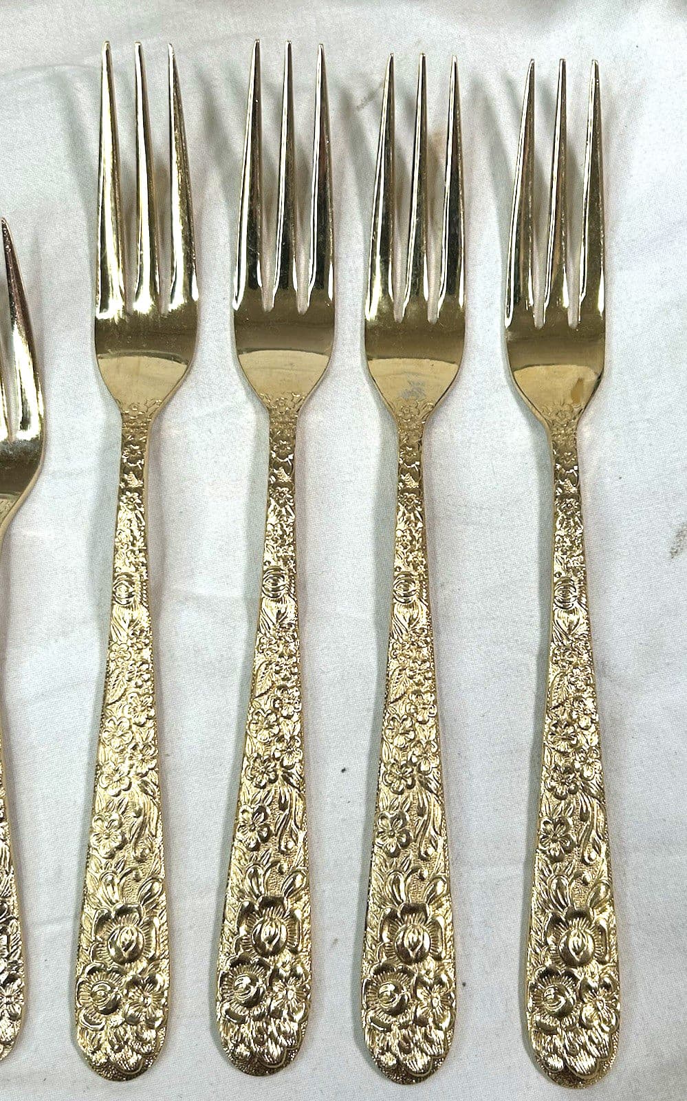Towle Supreme Stainless Gold Electroplate Flora. Flatware 25 Pc  Vintage Japan 3