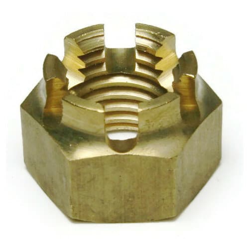 Brass Castle Nuts - Brass Castellated Nuts Used With A Cotter Pin - Select Size