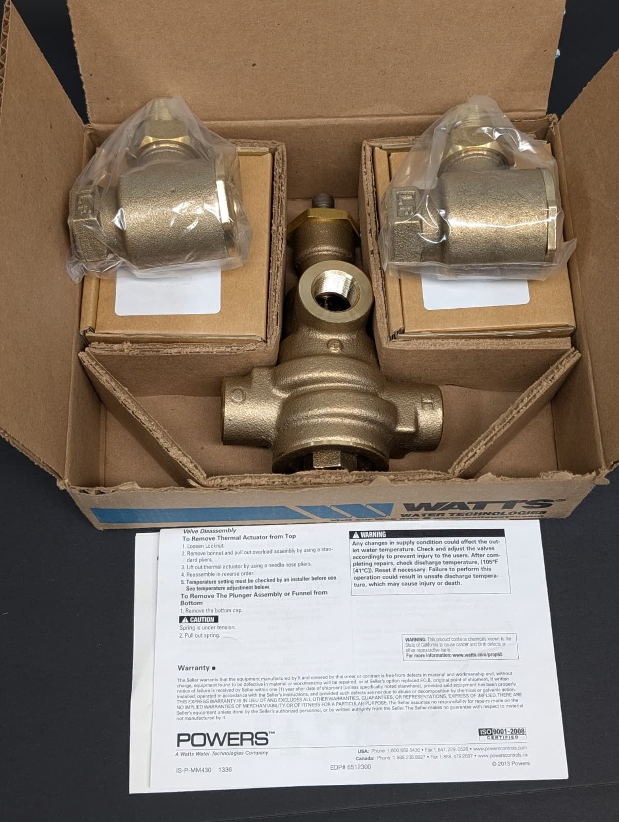 Powers Hydroguard Watts  LFMM431-1 3/4 in Mixing Valve LF Rough Bronze