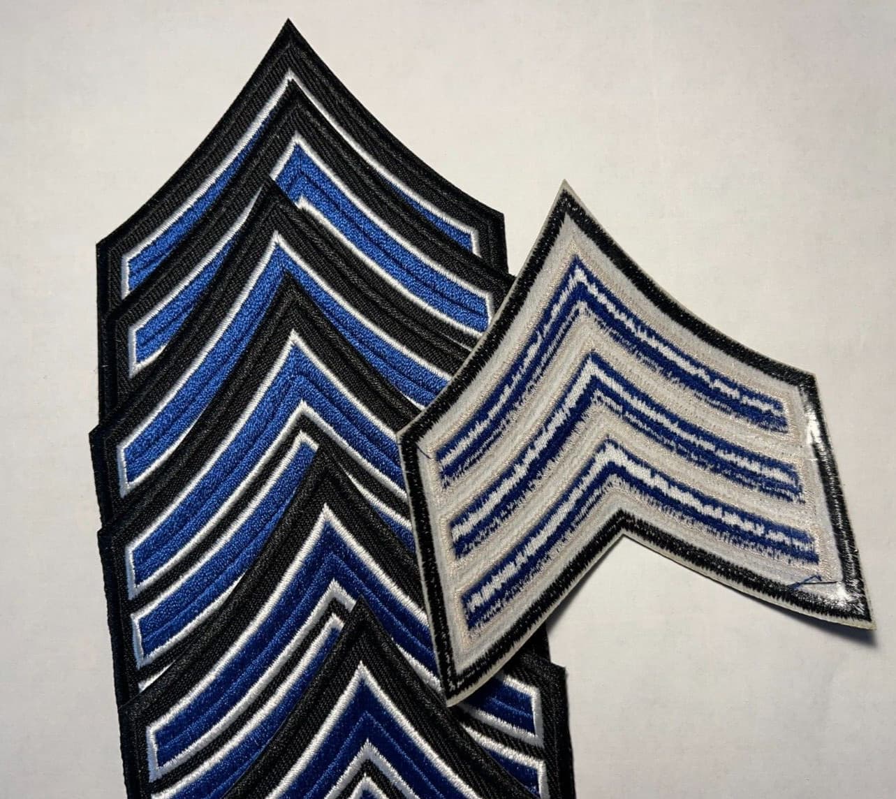 sergeant rank patch 3.5" tall chevron police patch 3 stripe Sergeant stripes 4