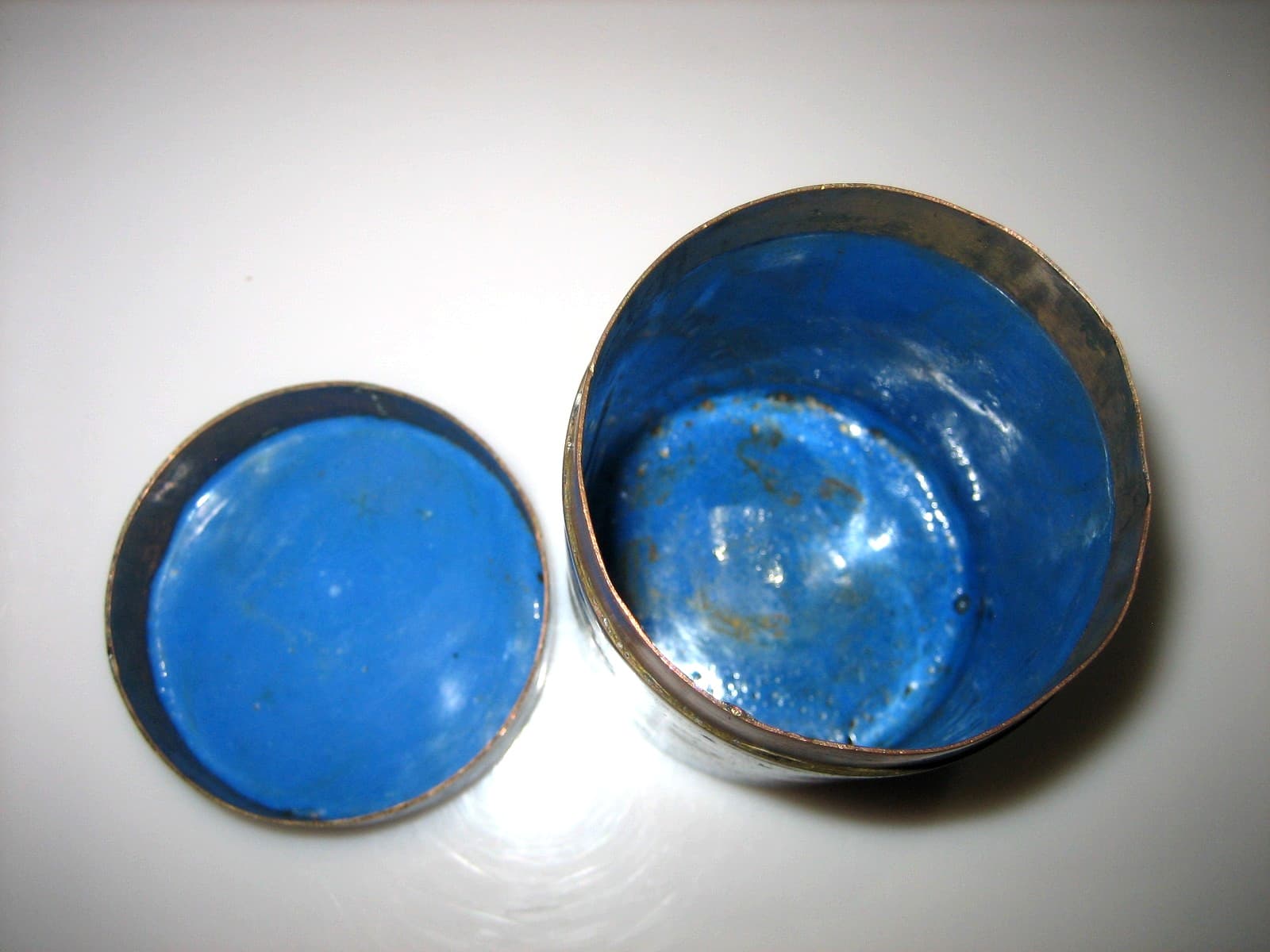 Vintage Chinese Cloisonné Brass Tobacco Tea Canister Jar 5