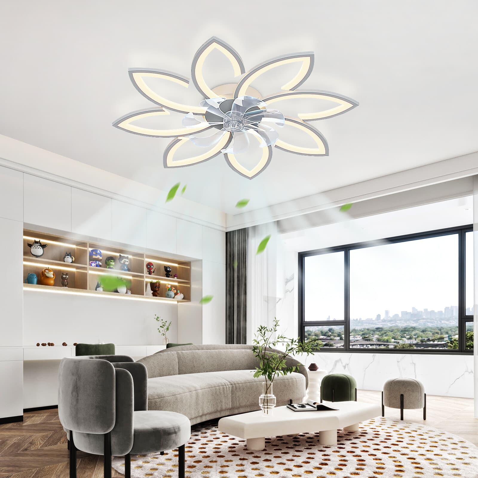 Ceiling Fans with Lights,Low Profile Ceiling Fan with Light and Remote Control