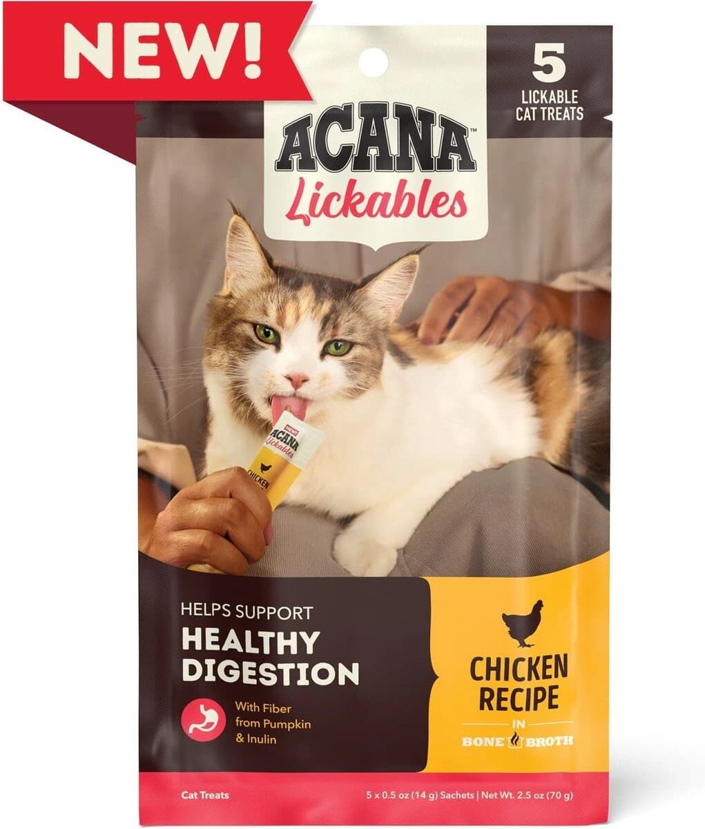 10–5 packs of Acana Lickable Healthy Digestion Chicken Recipe Cat Treats/Topper 2