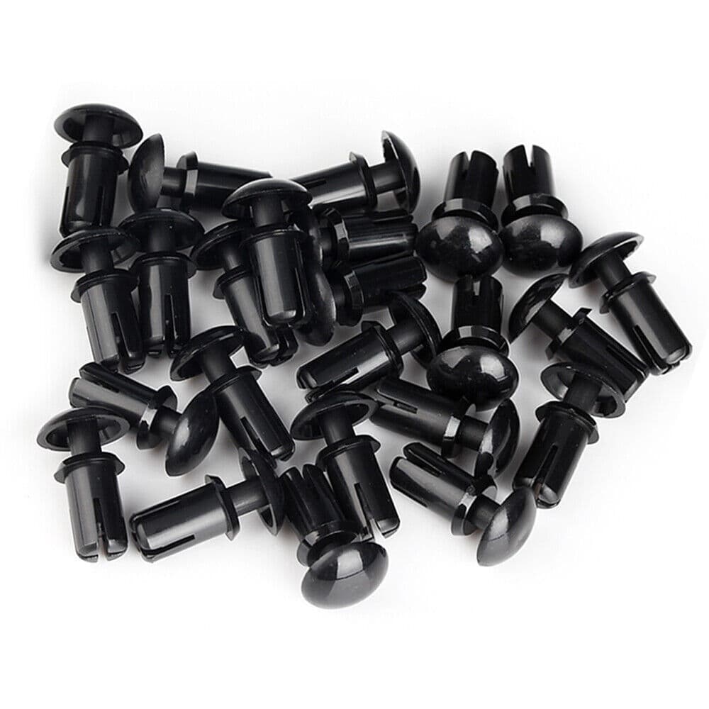 US Stock 100pc R5065 Nylon Push-Type Rivets Black Plastic Letter Rivets M5X6.5mm