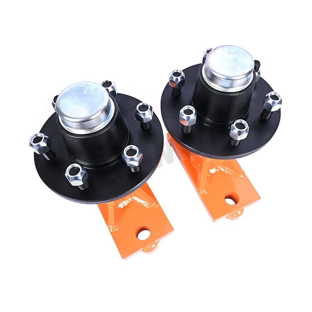 Pair 6x 5.5 Lug 8000lb Superior Shipping Container Wheels, Bolt-on Spindle Kit 4