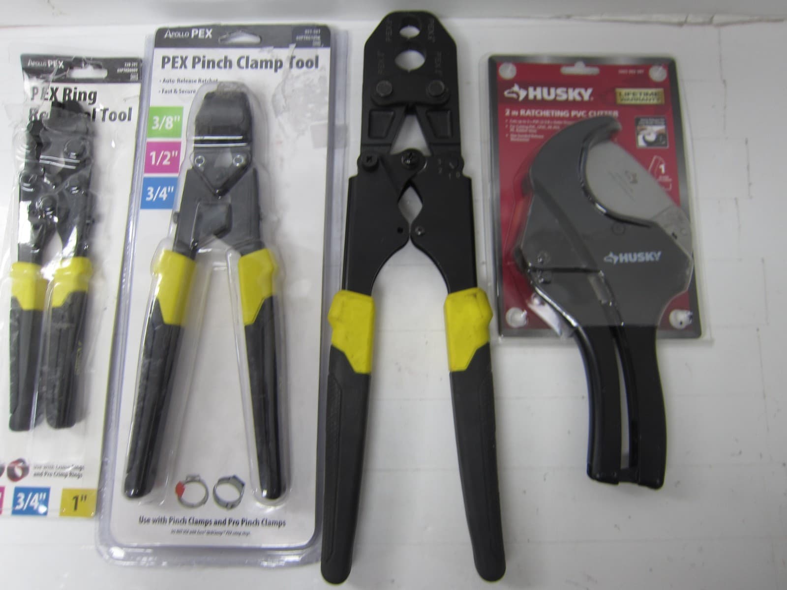 Apollo PEX Pinch Clamp Tools, 2" Ratching PVC Cutter, Plumber Tool Lot 3