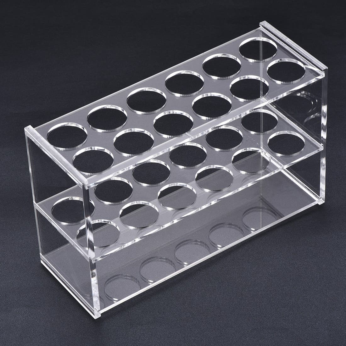 Acrylic Test Tube Holder Rack 2x6 Wells for 50ml Centrifuge Tubes Clear 5