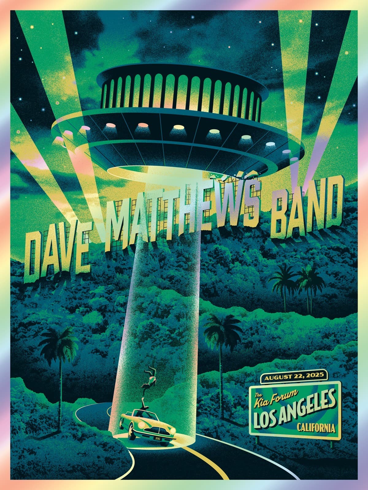 Dave Matthews Band, Los Angeles, CA Poster (Rainbow Foil Artist Edition by DKNG) 2