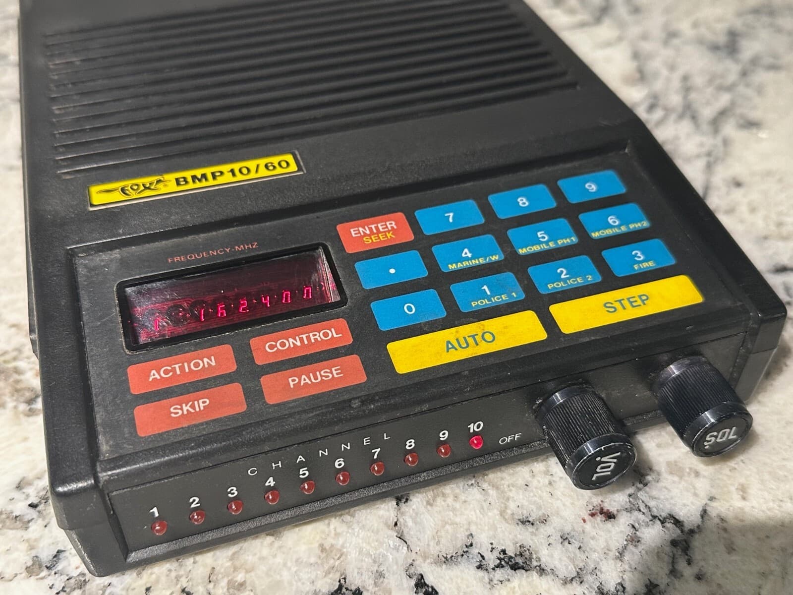 FOX BMP 10/60 Vintage Analog Police/Fire/EMS Scanner 10 Channel w/ PS & Manual 3