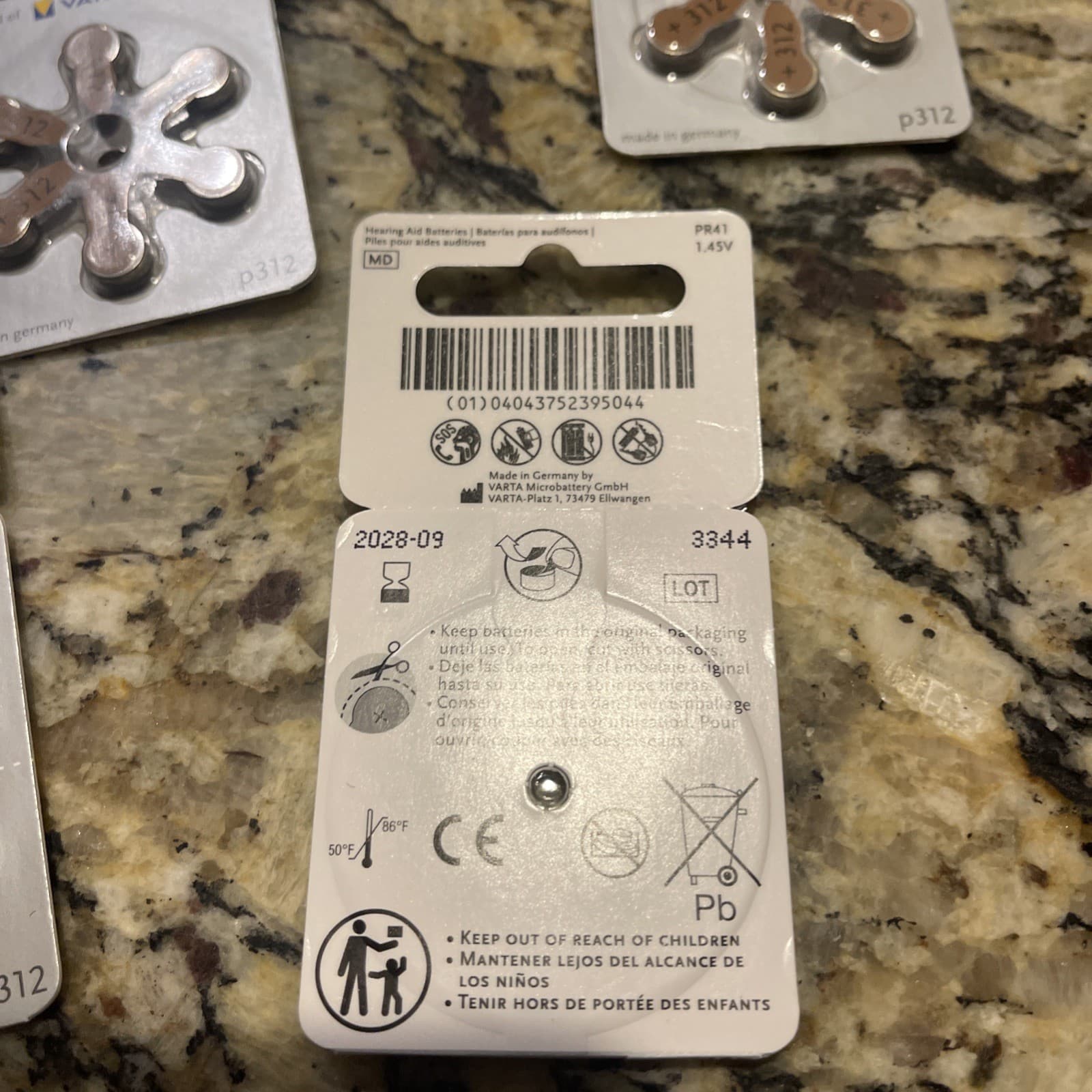 PowerOne Hearing Aid Batteries Size p312 Child Resistant 54 Batteries  09/28 3