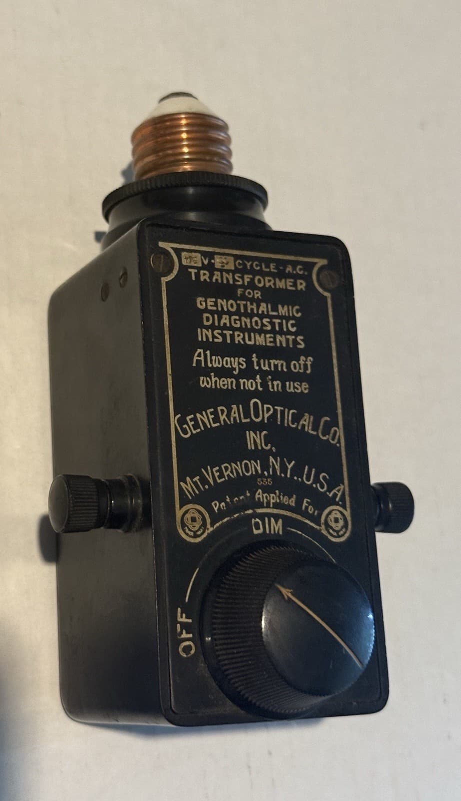 Antique Transformer  Genothalmic Diagnostic Instruments 1915 General Optical 3