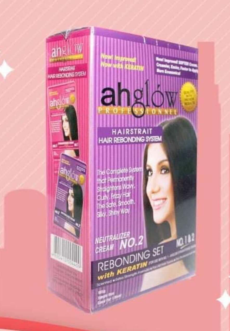 AHGLOW Hair Rebonding Set Permanently Straight Curly Hair Strength Formula 3