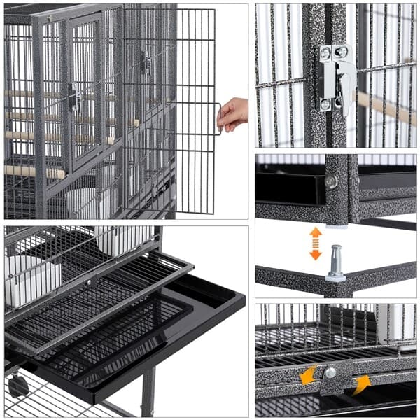 Stackable Divided Breeder Parakeet Bird Cage for Canary Cockatiel Parrot Finch 4