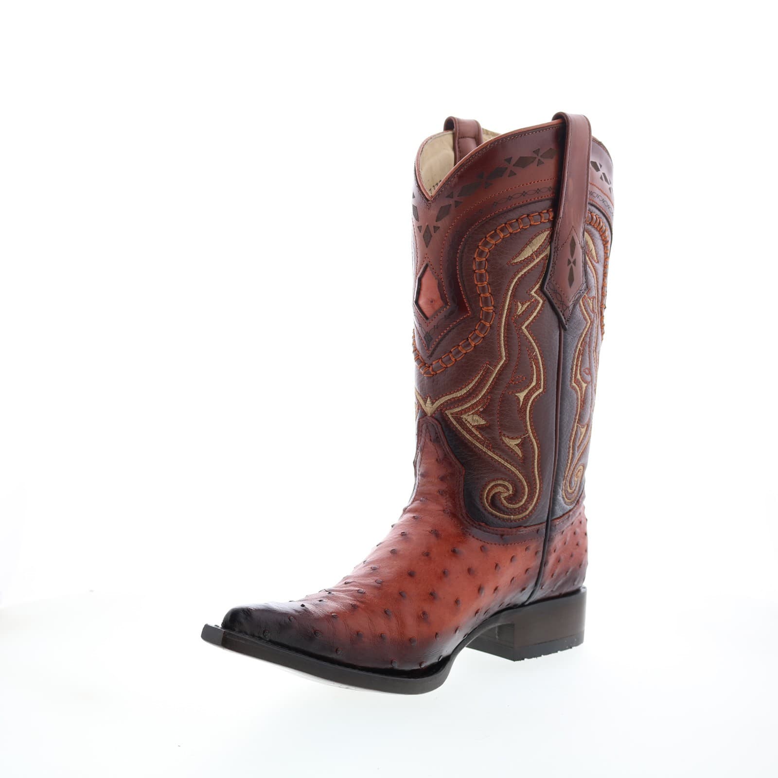 Los Altos 3X Toe Ostrich 9530357 Mens Brown Wide Cowboy Western Boots 6 4