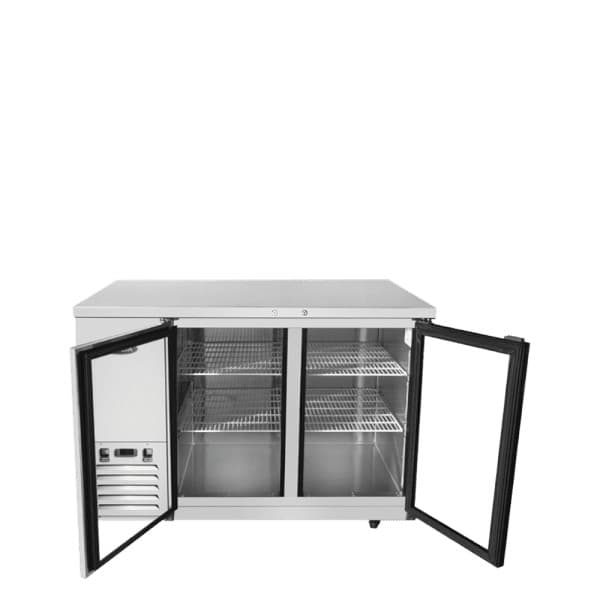 Atosa SBB48GGRAUS1, 2-GLASS Door 48" BACK BAR COOLER SHALLOW DEPTH 2