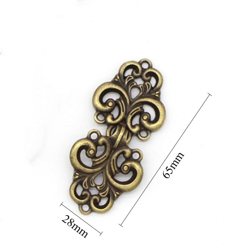 Cloak Clasp, 4 Pairs Vintage Flower Cape Clasps Sew On(Bronze) 2