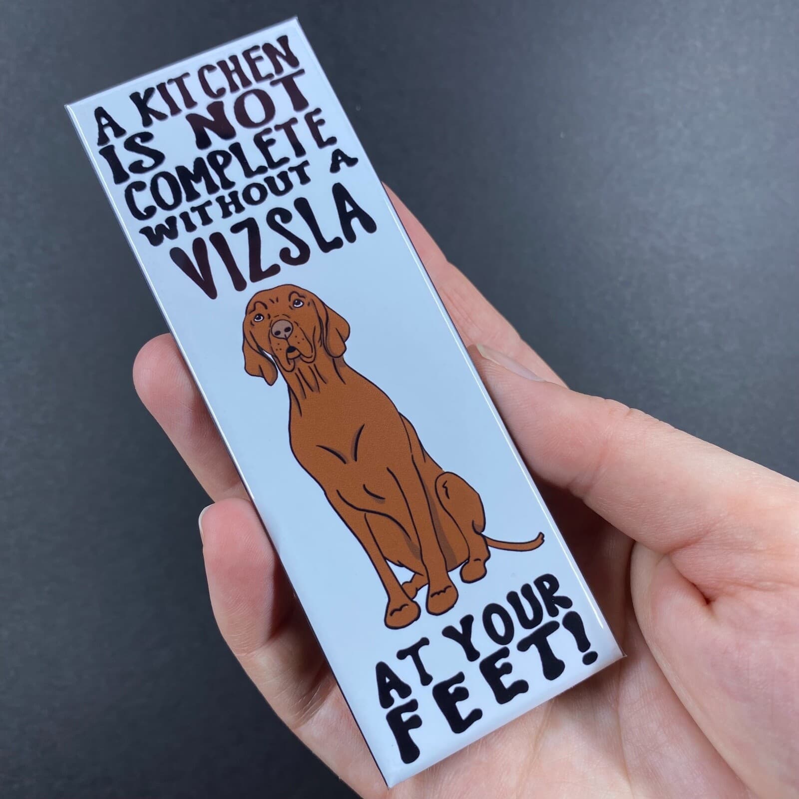 Vizsla Dog Magnet Handmade Pet Portrait Art Kitchen Decor Gift 1.5x4.5" 2