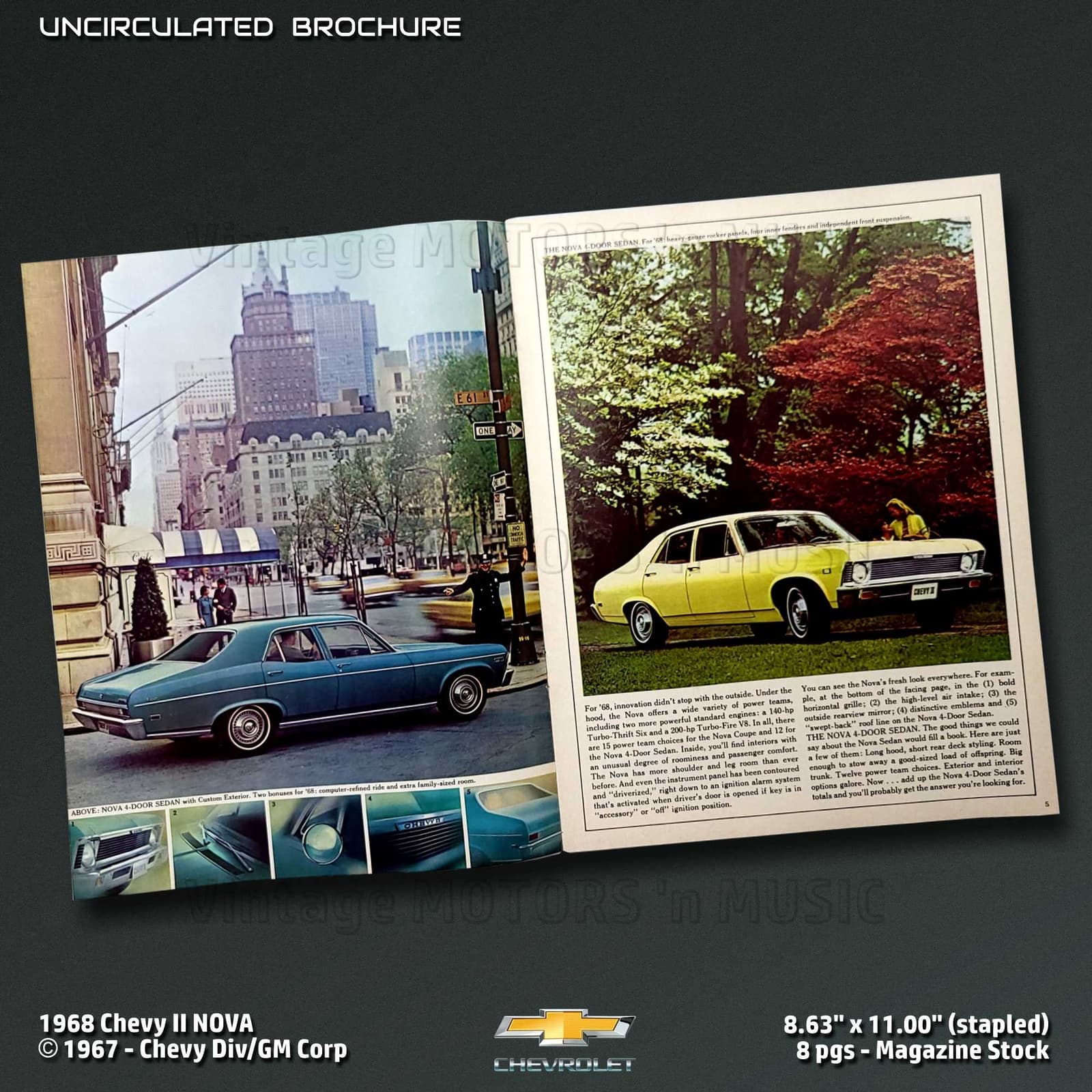 1968 Chevrolet Chevy II Nova SS UNCIRCULATED 12 pg Sales Brochure (c) 1967 2