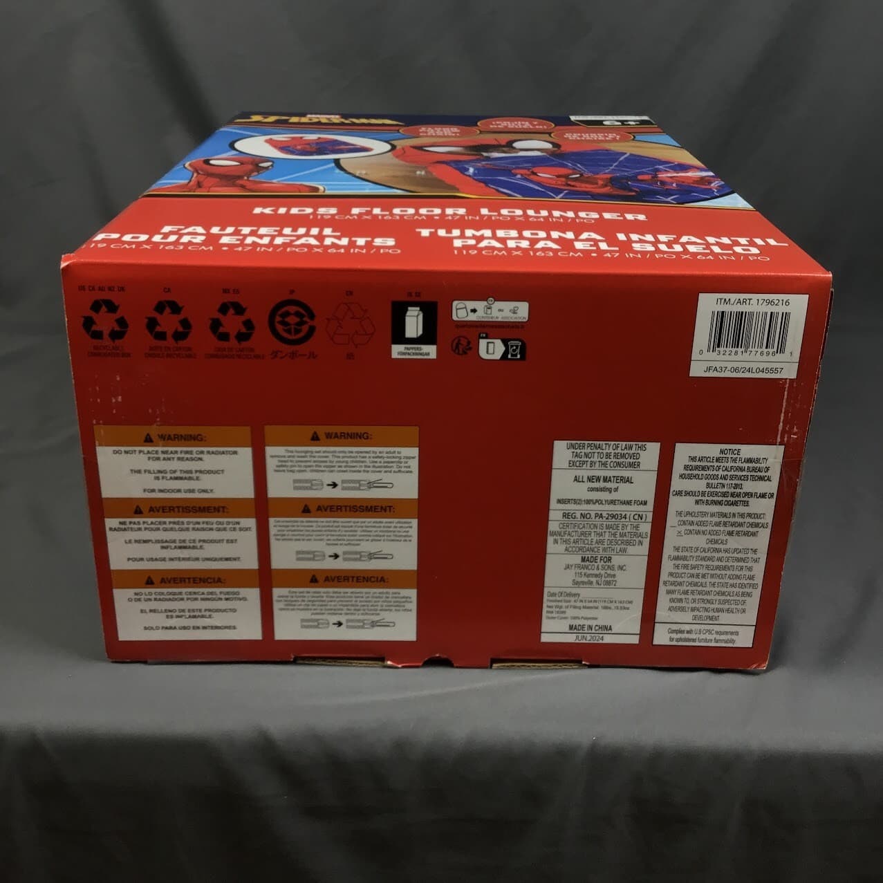 Spiderman Kids Oversized Floor Lounger & Nap Mat – Memory Foam Pillow Chair 5