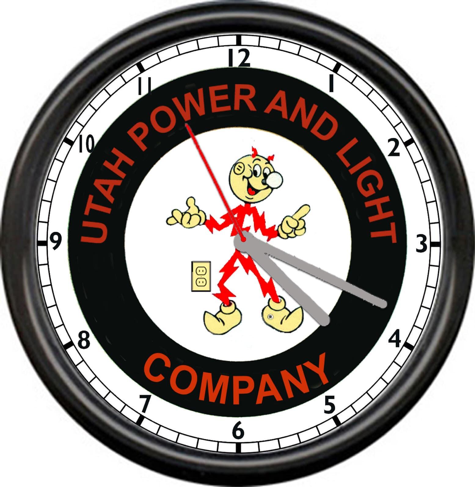 Reddy Kilowatt Utah Power & Light Co Electrician Utility Lineman Sign Wall Clock