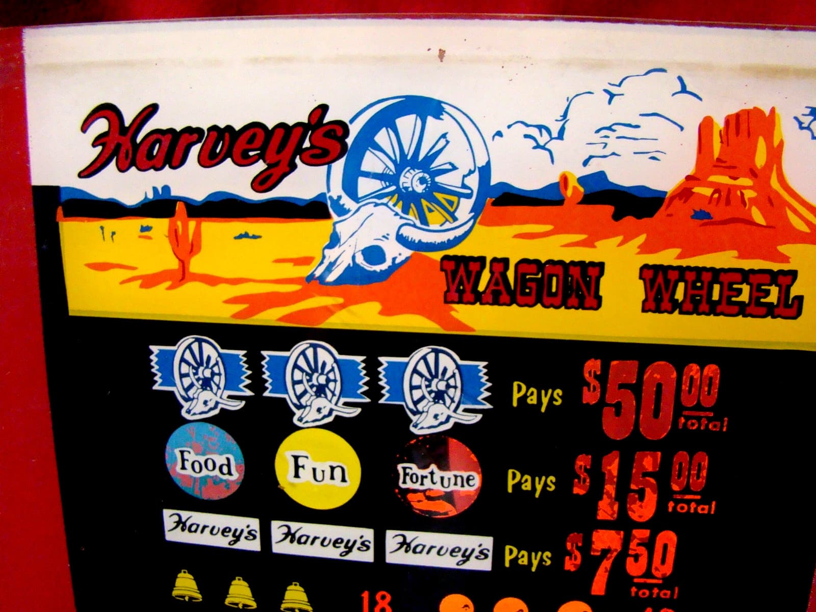 1960s - Harvey's - Lake Tahoe - Wagon Wheel - Casino - Slot Machine Topper -L@@K 2