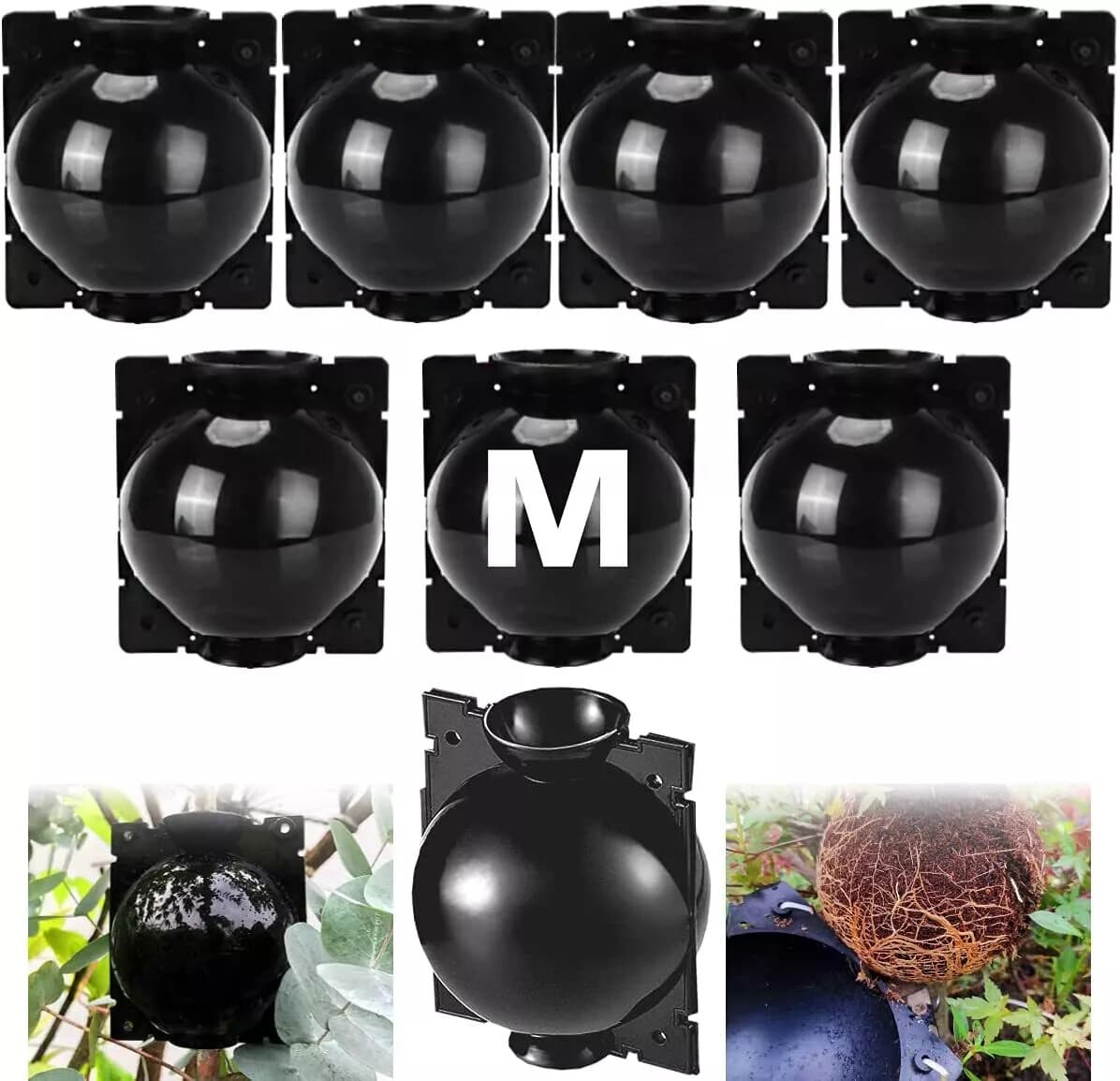 8PCS 8/12cm Plant Rooting Box Root Grafting Air Layering Pod High Pressure Balls