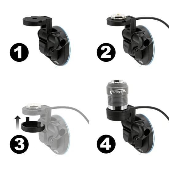Suction Cup Antenna Mount for Mobile Radios Rugged Kenwood ICOM VHF UHF GMRS 2