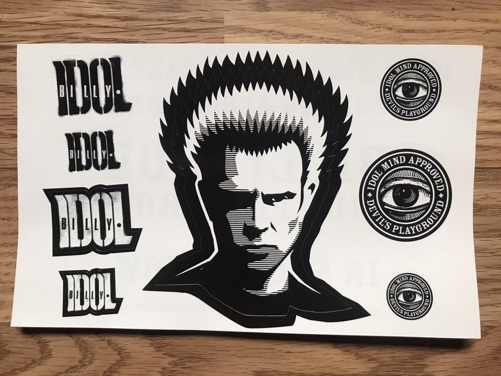 FREE SHIPPING Lot Of 5 Sticker Sheets for Billy Idol Devil’s Playground CD 3