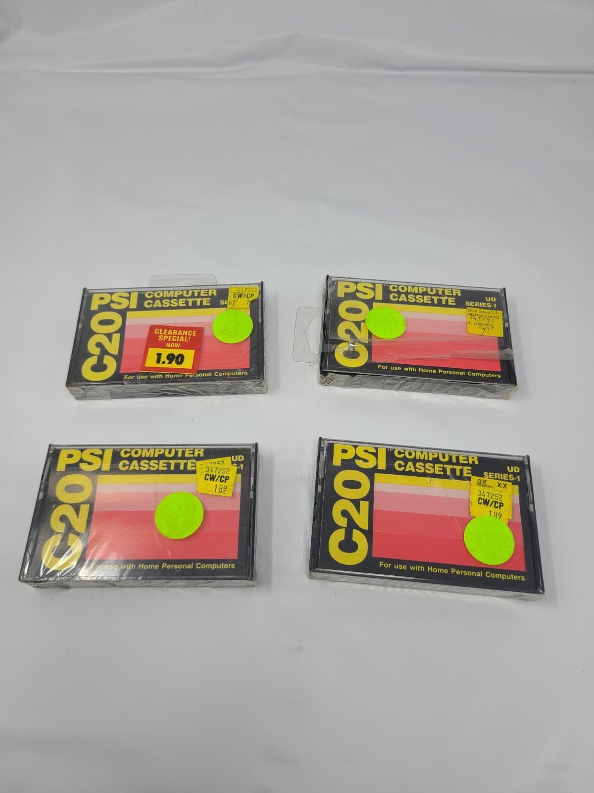 PSI Indistries Computer Cassettes Blank C20 UD Series-1 Lot of 4