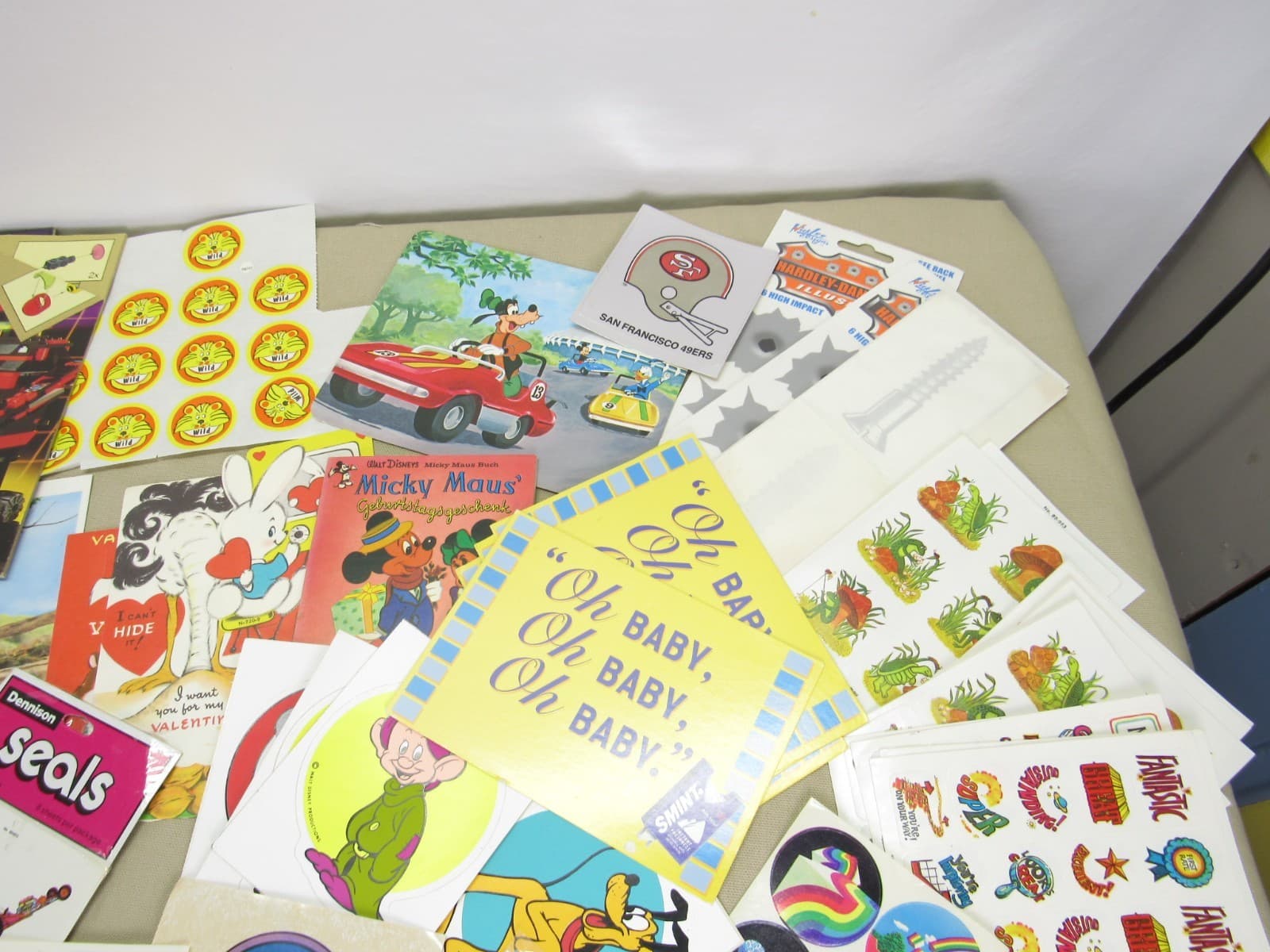 Large Vintage Paper Ephemera Lot Stickers Patches Treat Bags Postcards Catalogs 6