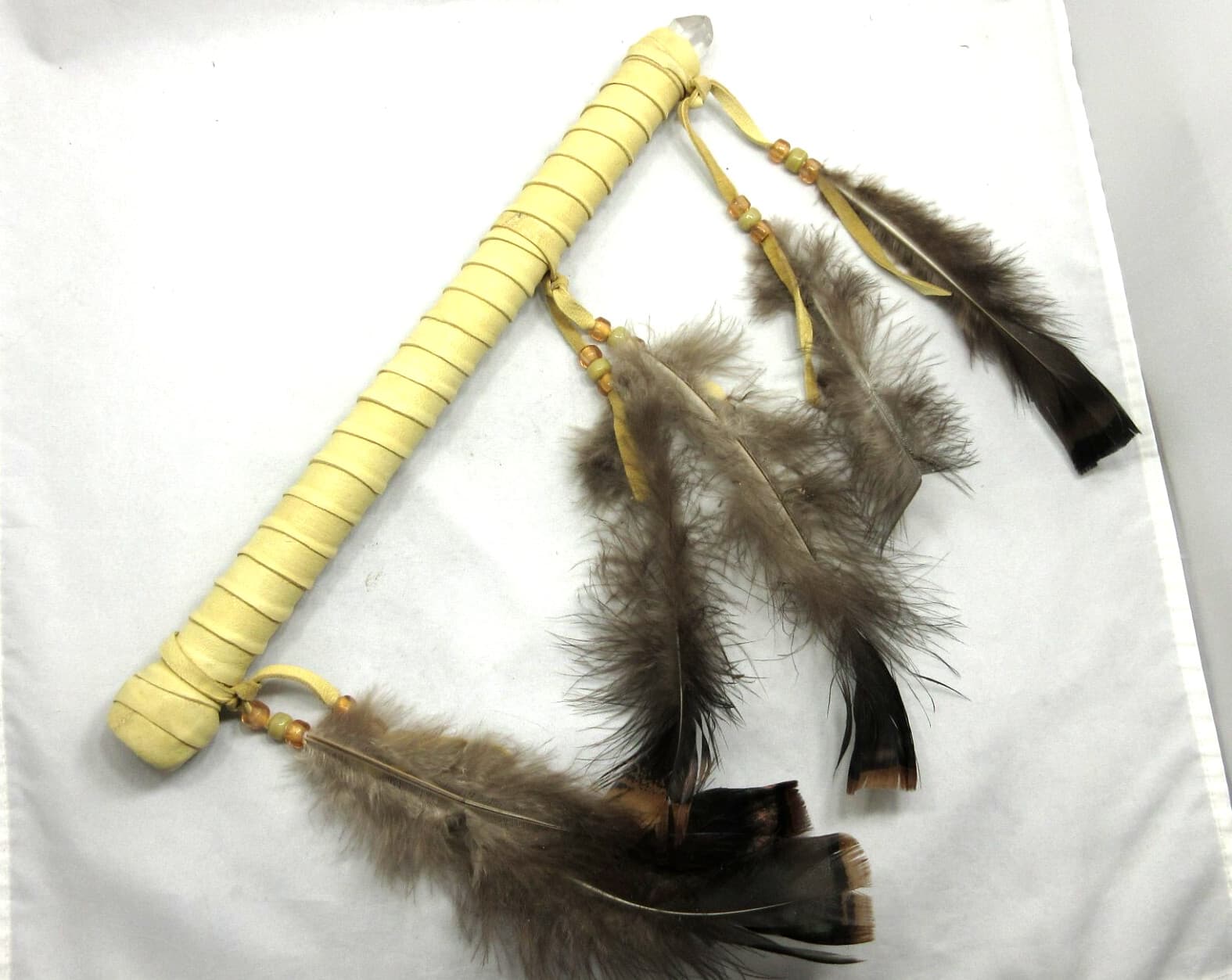 Native American Arkansas Quartz Crystal, Copper Wand, Cherokee Made,  COA, #C3