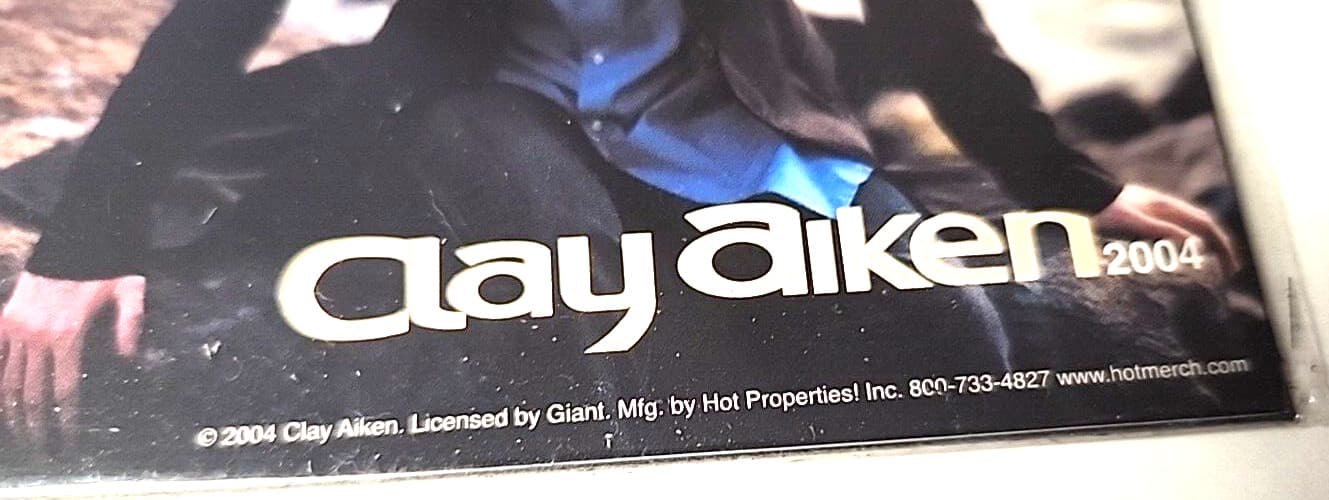 Clay Aiken 2004 Tour Collectible Pins / Buttons  qty 5 Mounted on a Picture Card 2