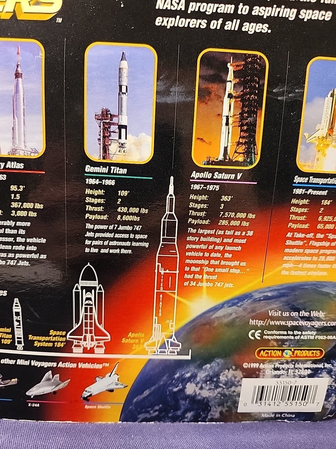 MOC 1999 SPACE VOYAGERS MINI ACTION VEHICLES EVOLUTION OF THE SPACE SHUTTLE 4