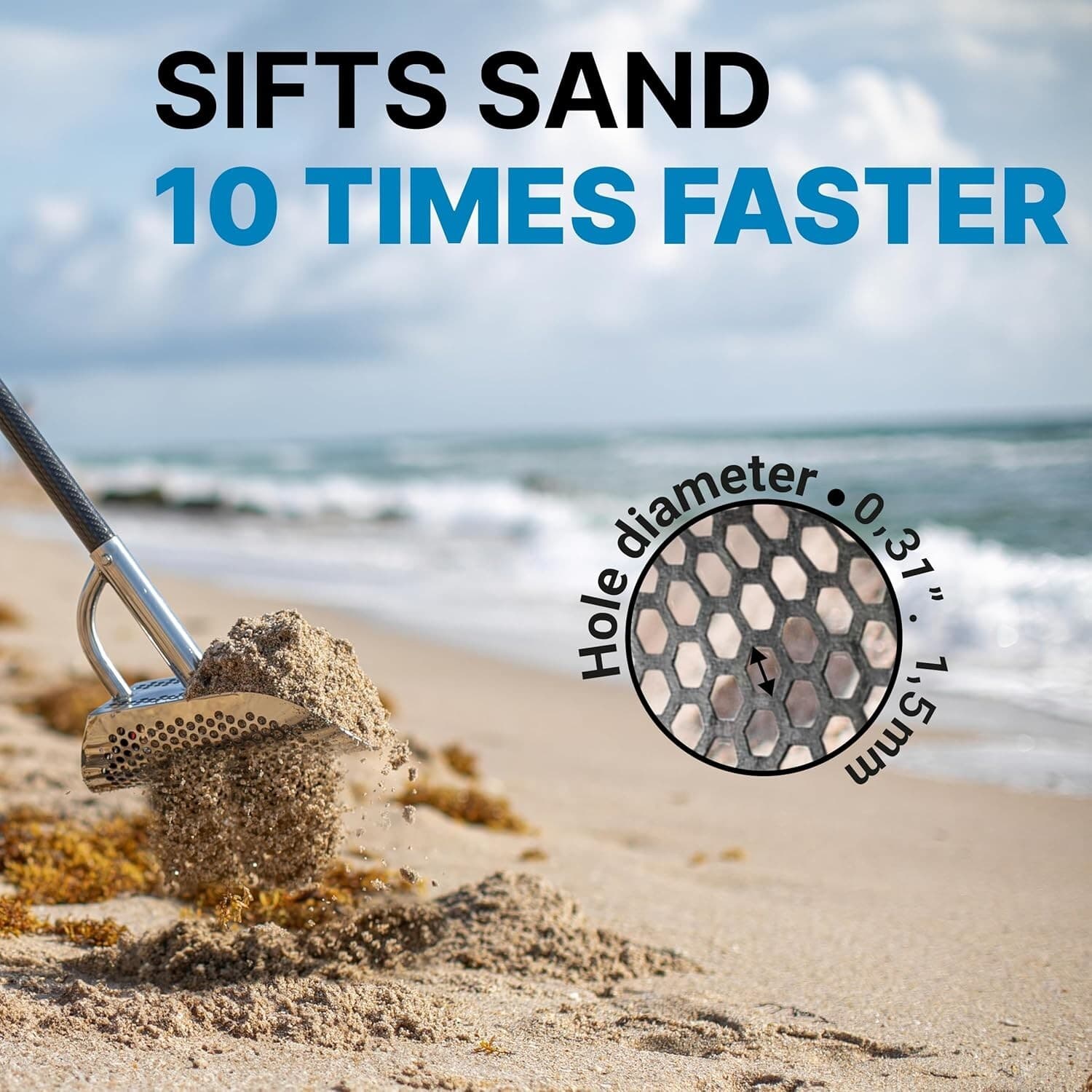 CKG Sand Scoop Metal Detecting Detector Shovel Long Carbon Fiber Handle, Diving 6