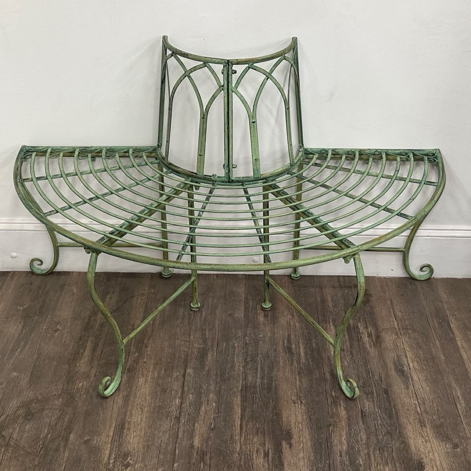 Victorain Half Round Tree Surround Garden Bench 3