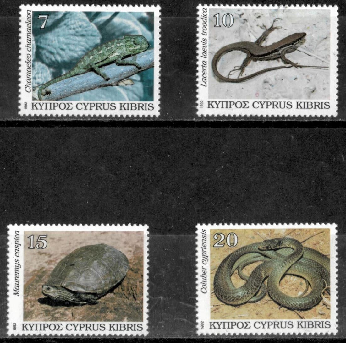 Cyprus 1992 - Reptiles - Set of 4 Stamps - Scott #802-5 - MNH
